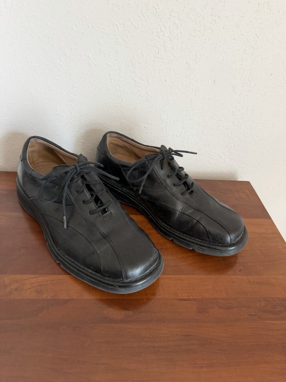 London Underground Chivas Black Leather Square Bicycle Toe Casual Oxfords Mens 9